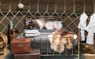 yurt inside bed interior cosy